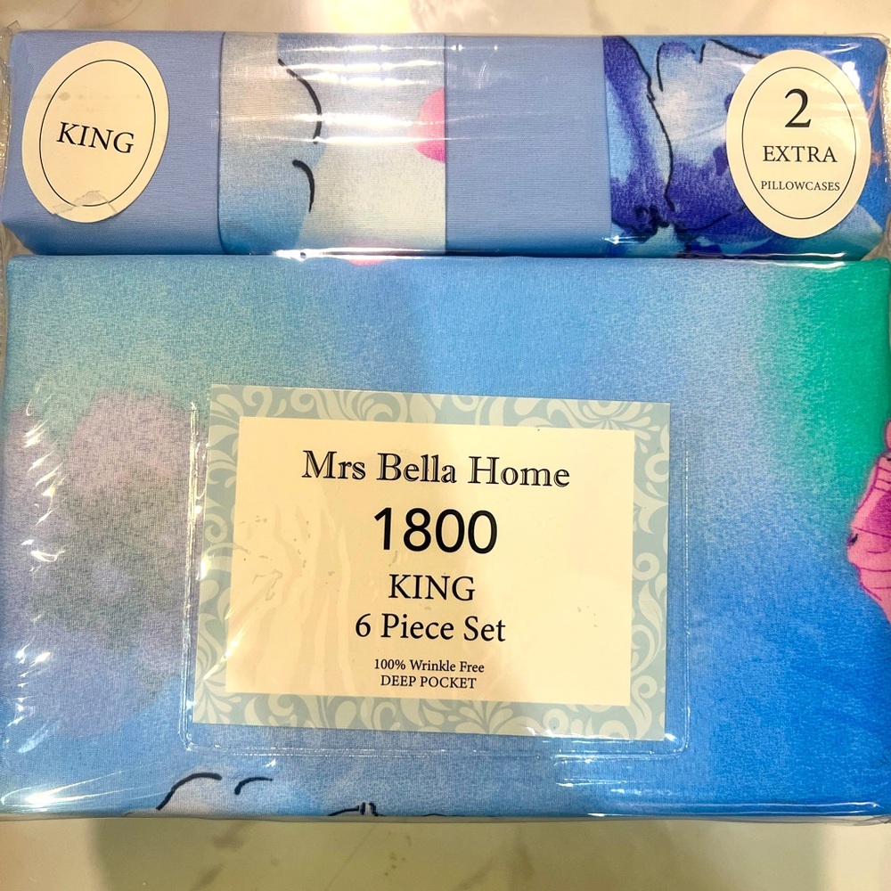 King Linen Bed sheet Set - New